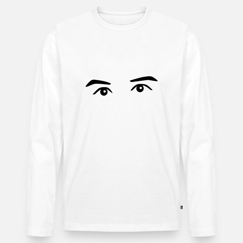 eyes - Männer Premium Bio Langarmshirt - Weiß