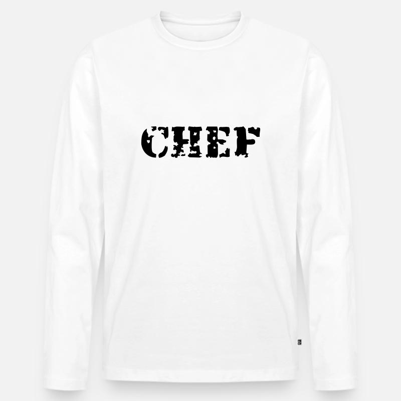 Chef - Männer Premium Bio Langarmshirt - Weiß