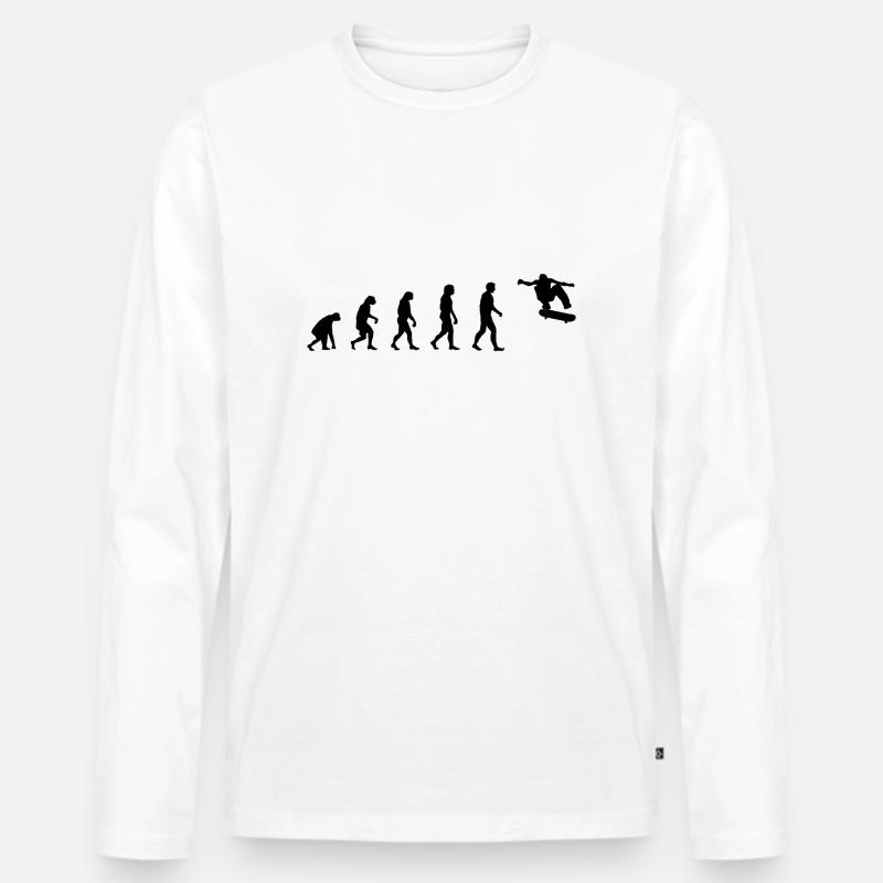 Evolution Skate - Männer Premium Bio Langarmshirt - Weiß