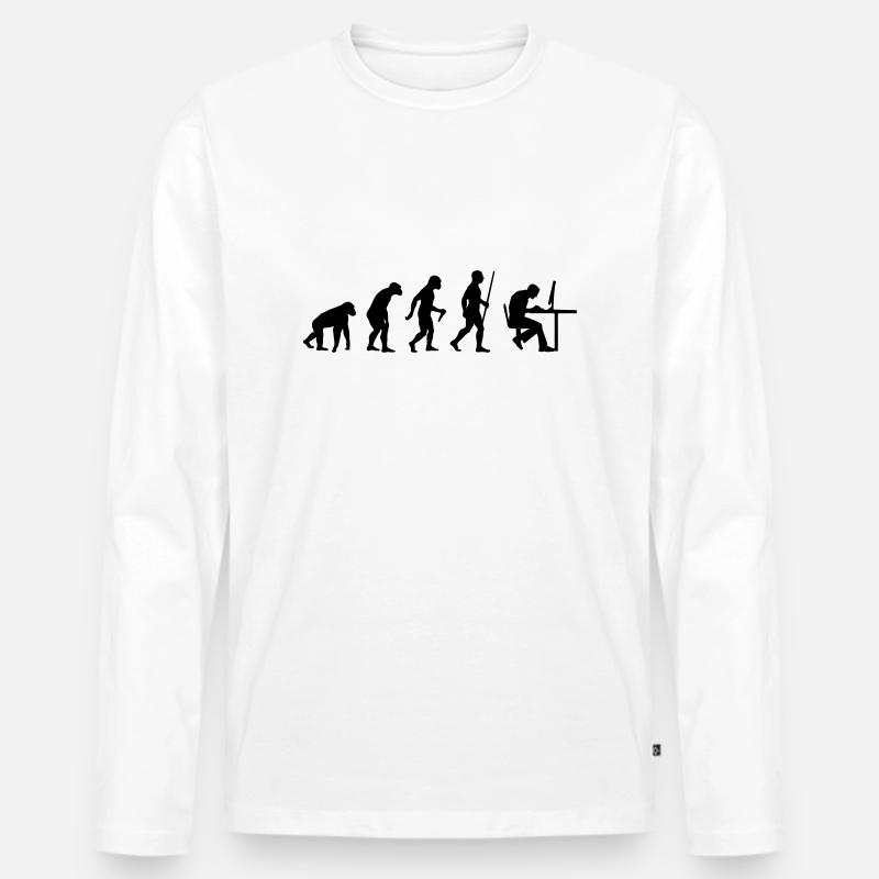 Geek Evolution - Männer Premium Bio Langarmshirt - Weiß