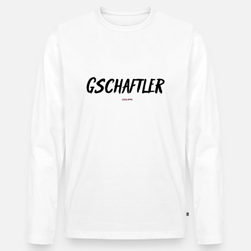Gschaftler - Männer Premium Bio Langarmshirt - Weiß