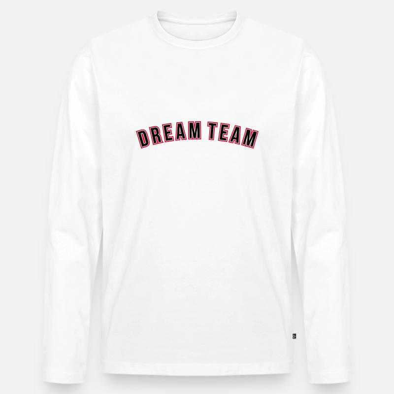 Dream Team 2C - Männer Premium Bio Langarmshirt - Weiß