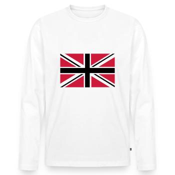 Union Jack | black-white-red | Flag flag - Men's Premium Organic Long Sleeve Shirt - white - Front - Nico (187cm)