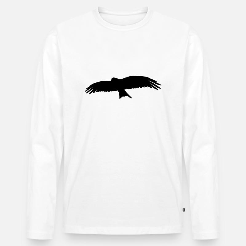 Vogel - Männer Premium Bio Langarmshirt - Weiß