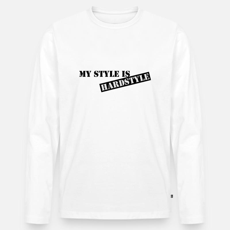 My style is hardstyle - Männer Premium Bio Langarmshirt - Weiß
