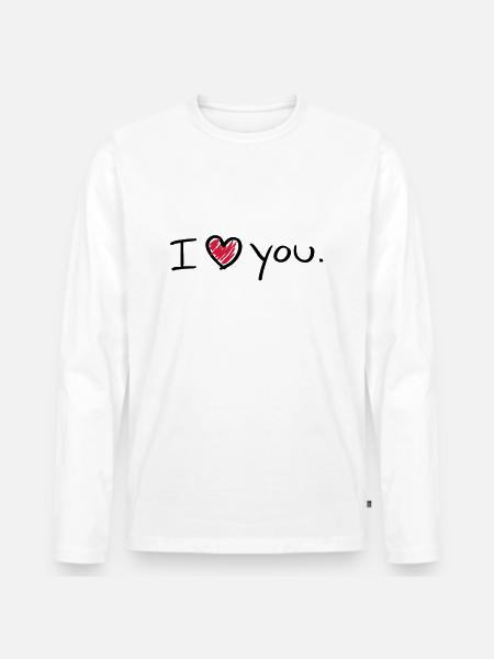 i_love_you_a__f2 - Men's Premium Organic Long Sleeve Shirt - white