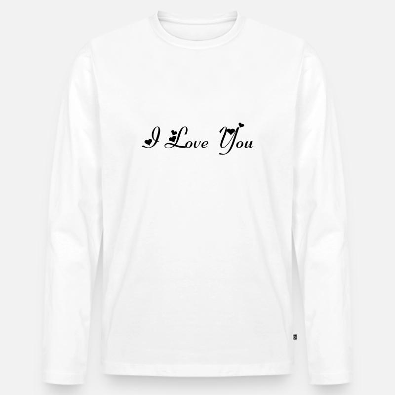ich liebe dich 2 - Männer Premium Bio Langarmshirt - Weiß