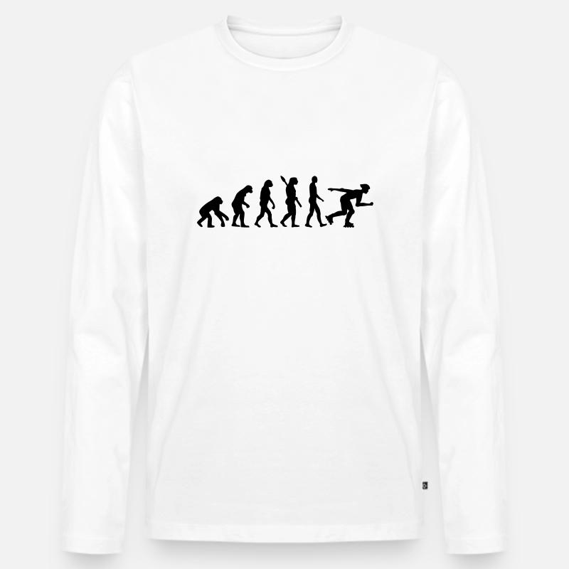 Evolution Inline Skating - Männer Premium Bio Langarmshirt - Weiß