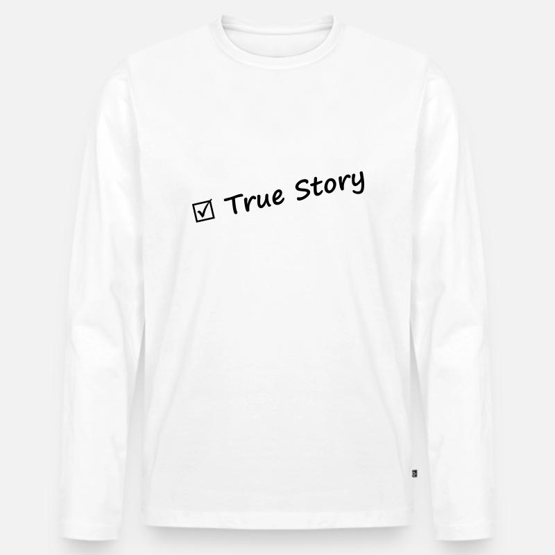 true_story - Männer Premium Bio Langarmshirt - Weiß
