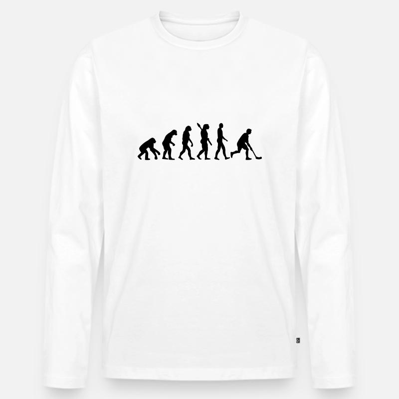 Floorball Evolution - Men's Premium Organic Long Sleeve Shirt - white