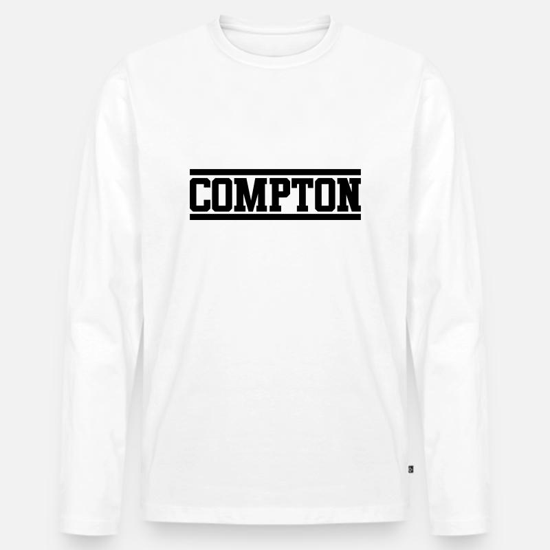 Compton - Männer Premium Bio Langarmshirt - Weiß