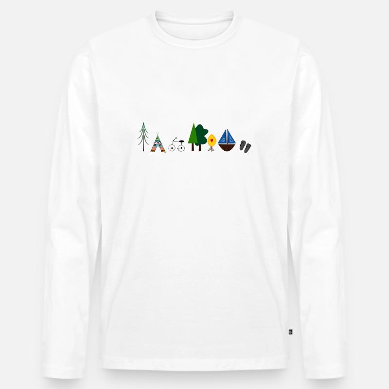 Reisefieber - Männer Premium Bio Langarmshirt - Weiß