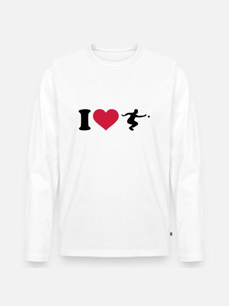 I love Boule - Men's Premium Organic Long Sleeve Shirt - white