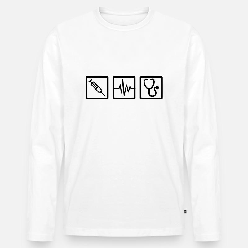 Arzt - Männer Premium Bio Langarmshirt - Weiß