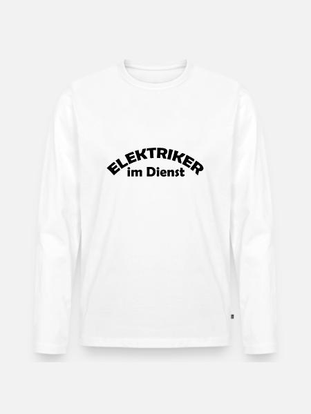 elektriker im dienst - Männer Premium Bio Langarmshirt - Weiß