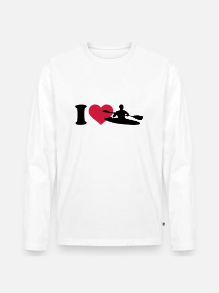 I love Kayak - Men's Premium Organic Long Sleeve Shirt - white