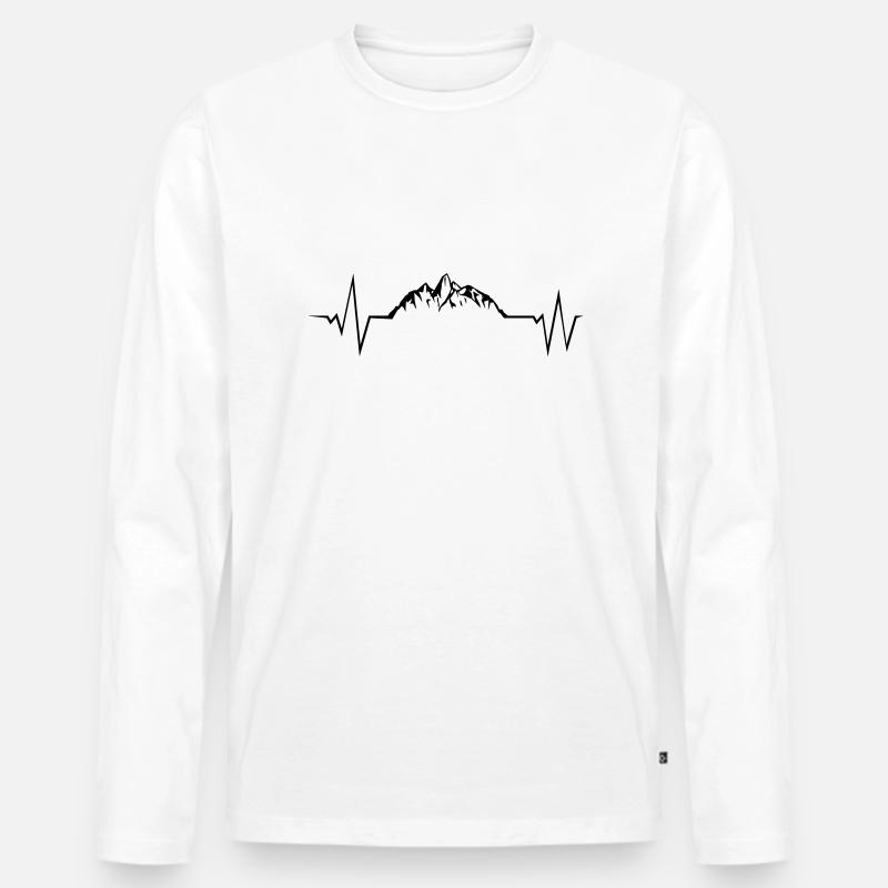 mountains puls - Männer Premium Bio Langarmshirt - Weiß