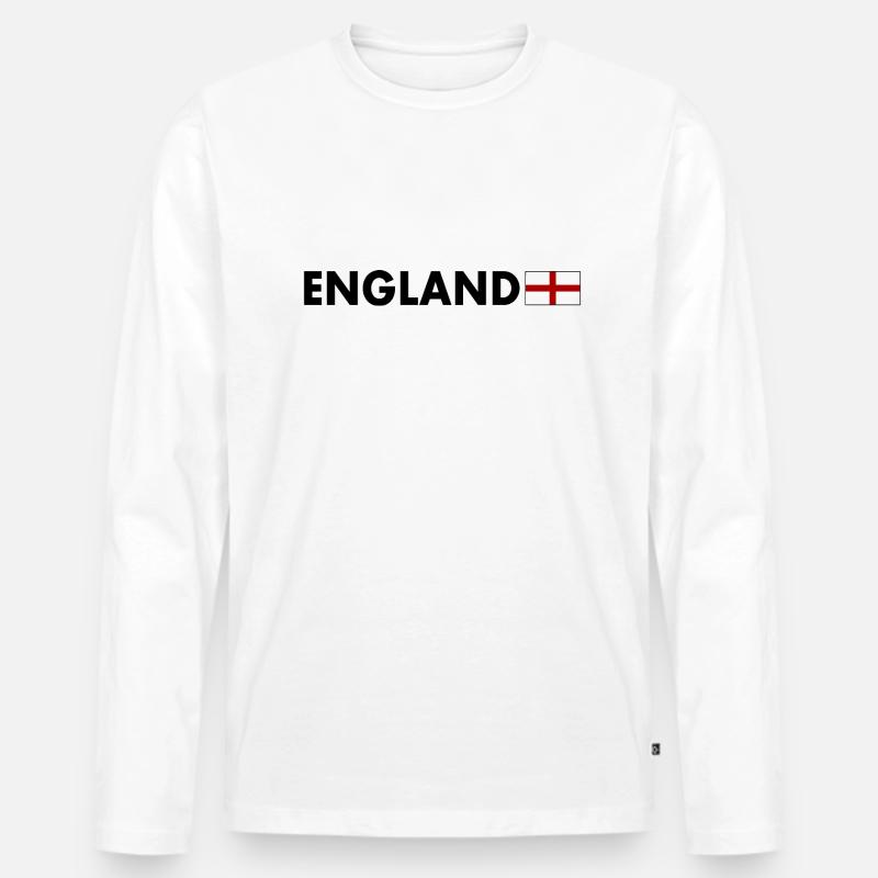 England - Männer Premium Bio Langarmshirt - Weiß