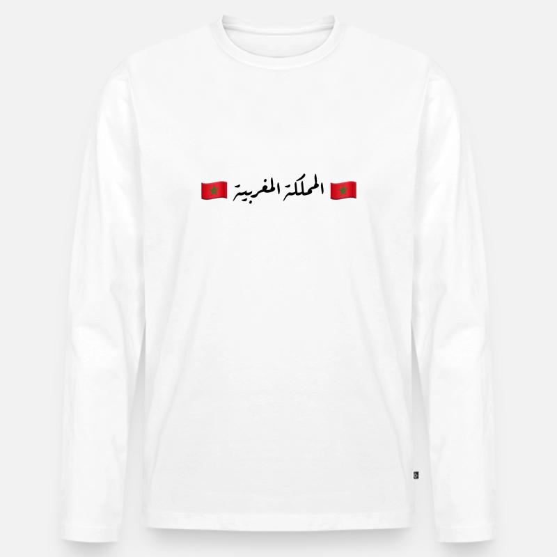 المملكة المغربية - Männer Premium Bio Langarmshirt - Weiß