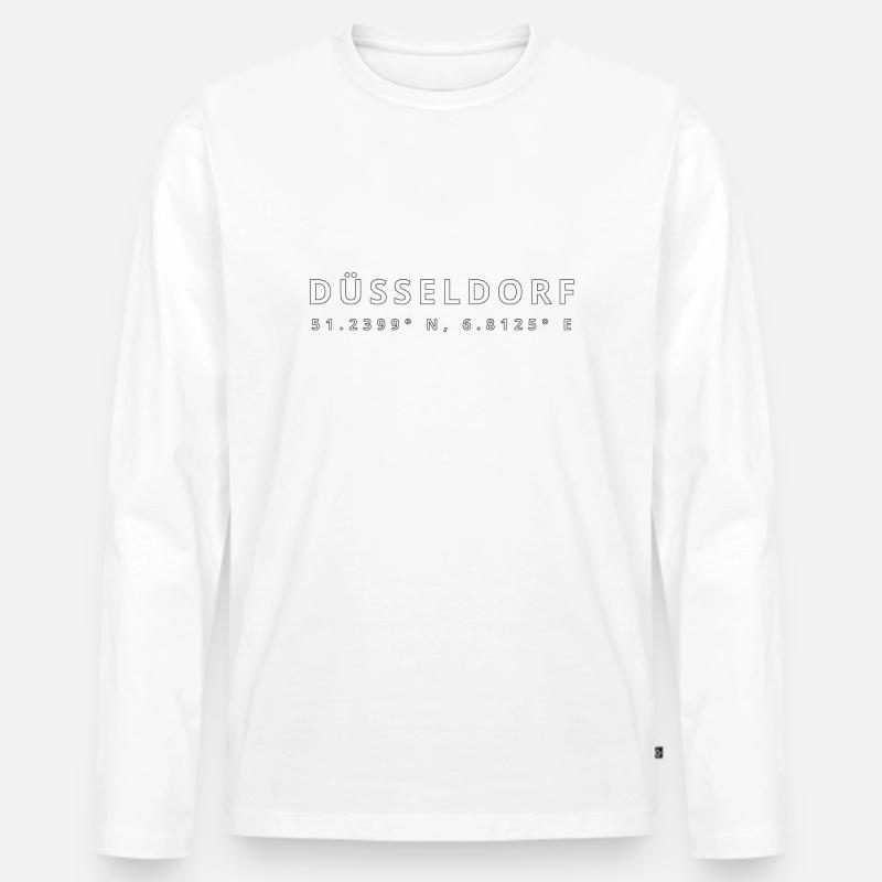Düsseldorf - Männer Premium Bio Langarmshirt - Weiß