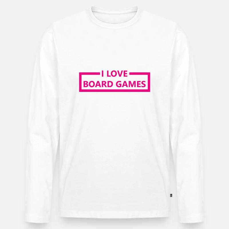 boardgame chess backgammon game night - Männer Premium Bio Langarmshirt - Weiß