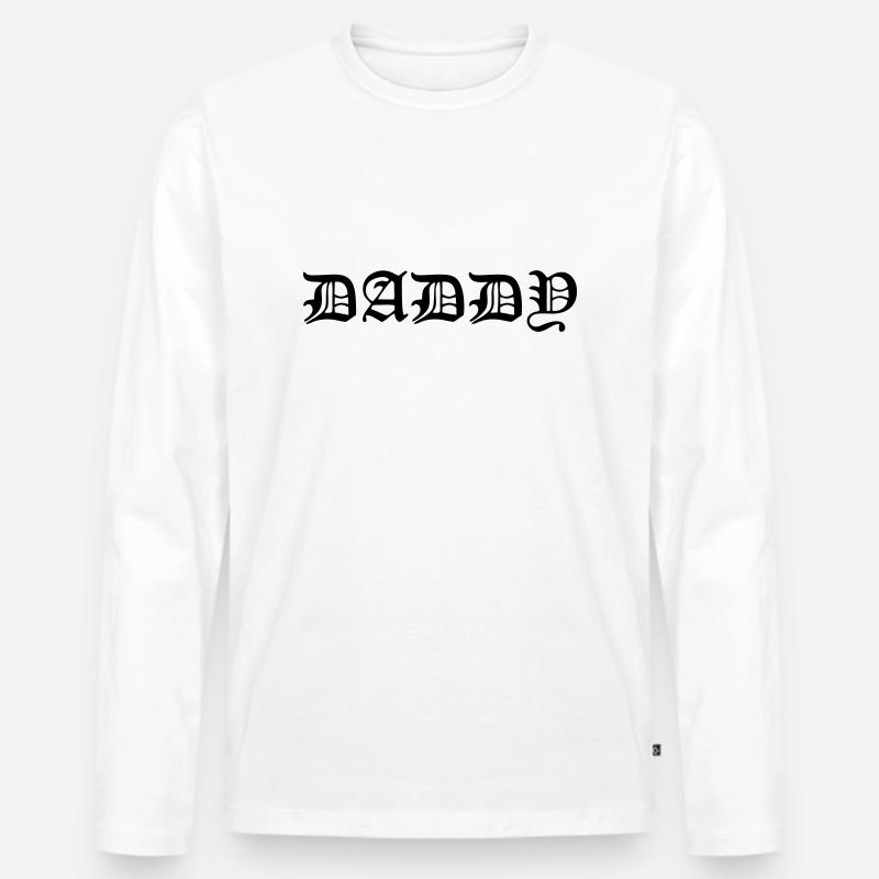 Daddy - Männer Premium Bio Langarmshirt - Weiß