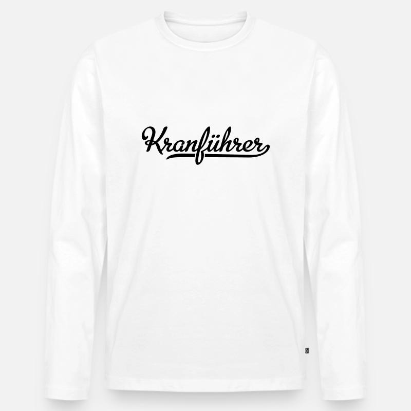 Kranführer - Männer Premium Bio Langarmshirt - Weiß