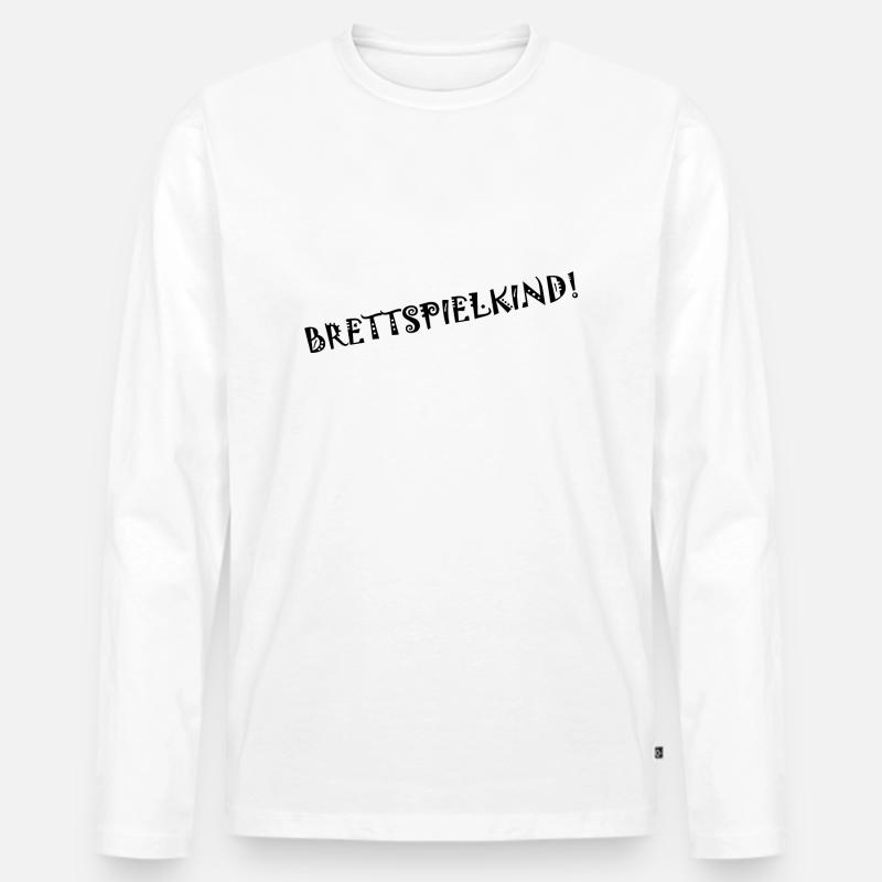 brettspielkind - Männer Premium Bio Langarmshirt - Weiß