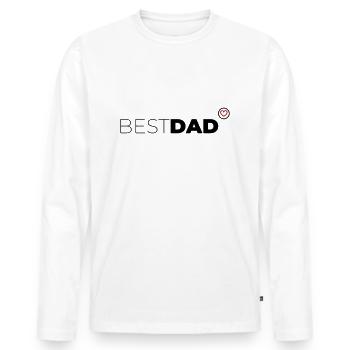 Best Dad - Männer Premium Bio Langarmshirt - Weiß - Vorne - Nico (187cm)