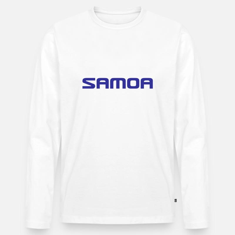 Samoa Logo - Polynesien - Südsee - Männer Premium Bio Langarmshirt - Weiß