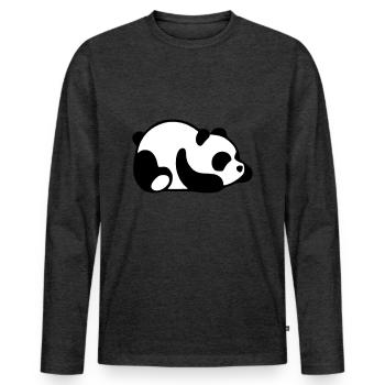 BABY PANDA - Men's Premium Organic Long Sleeve Shirt - heather anthracite - Front - Nico (187cm)