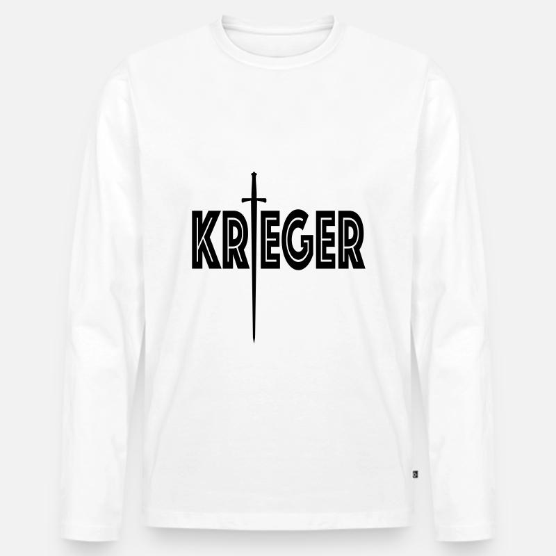 Krieger - Männer Premium Bio Langarmshirt - Weiß