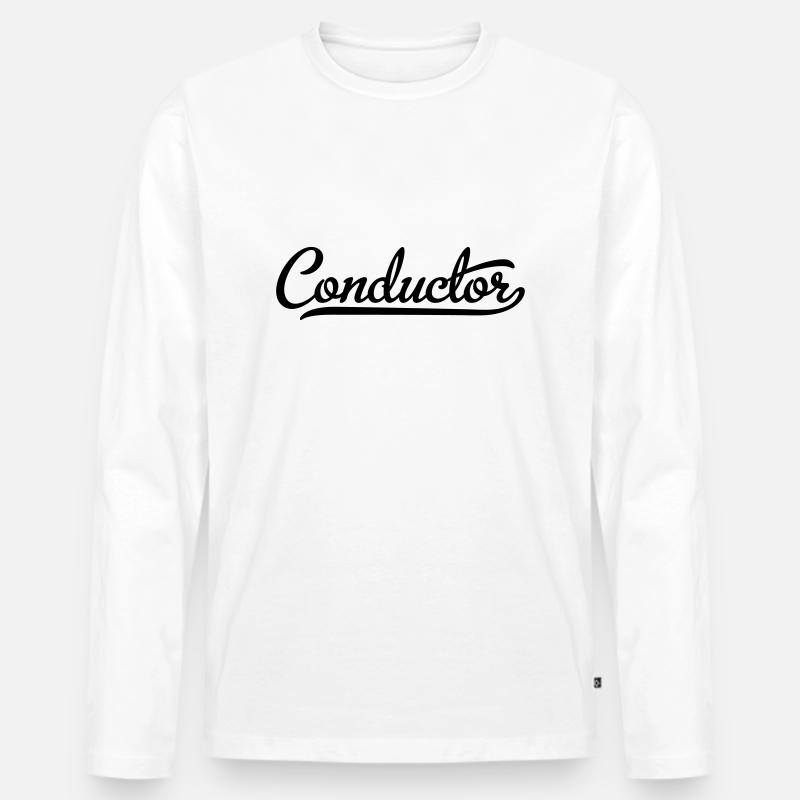 conductor - Männer Premium Bio Langarmshirt - Weiß