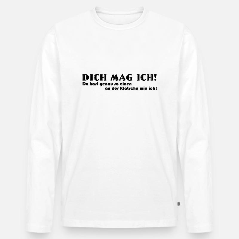 Dich mag ich - Männer Premium Bio Langarmshirt - Weiß