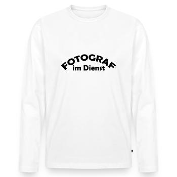fotograf im dienst - Männer Premium Bio Langarmshirt - Weiß - Vorne - Nico (187cm)