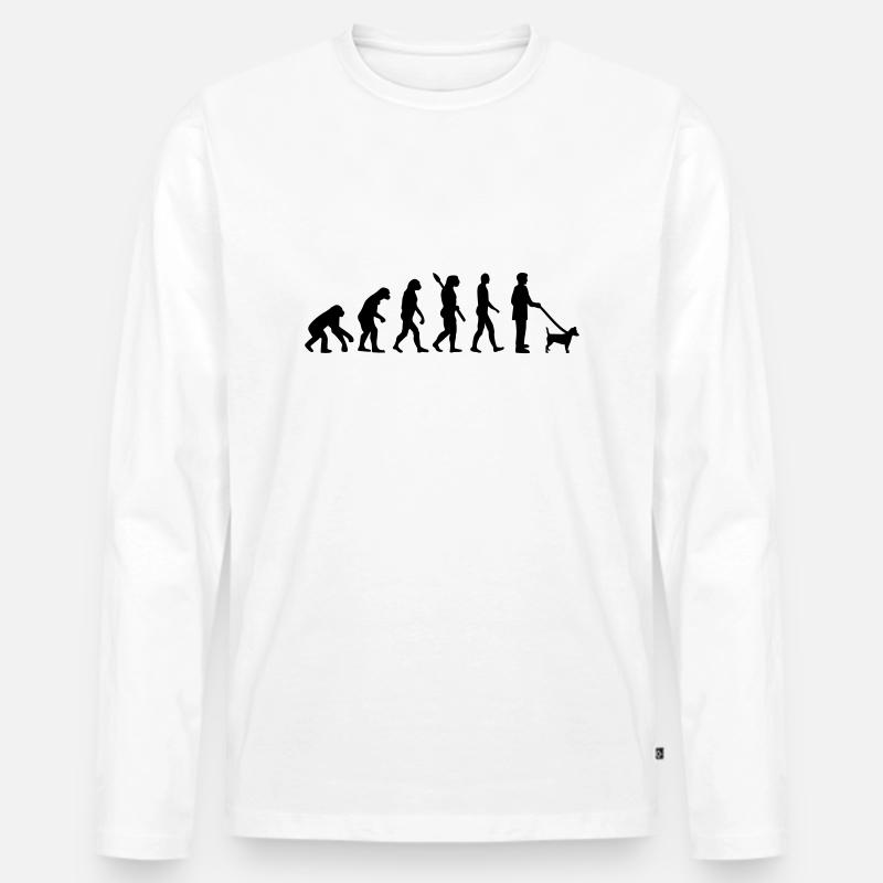 Jack Russell - Männer Premium Bio Langarmshirt - Weiß