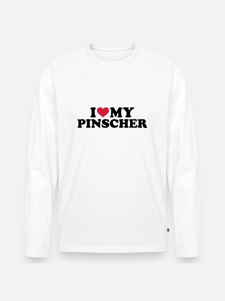 Pinscher - Männer Premium Bio Langarmshirt - Weiß