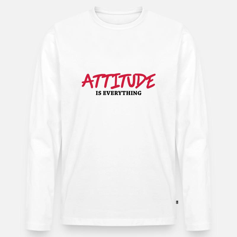 Attitude is everything - Männer Premium Bio Langarmshirt - Weiß