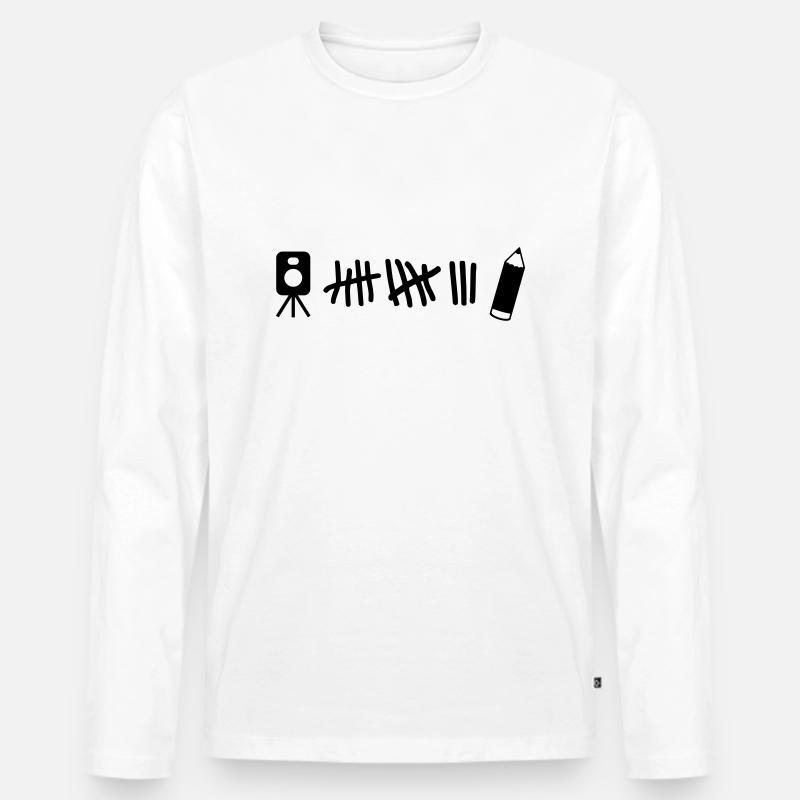 Striche - geblitzt - Männer Premium Bio Langarmshirt - Weiß