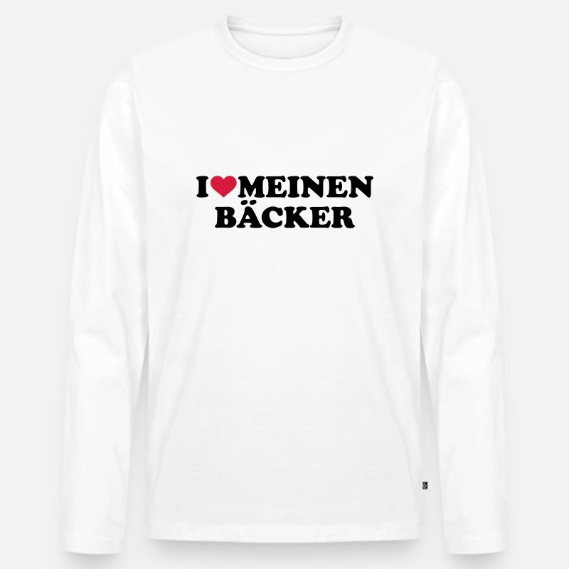 Bäcker - Männer Premium Bio Langarmshirt - Weiß