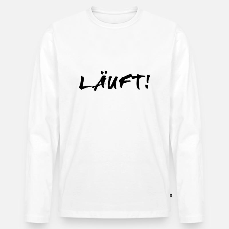 Läuft! - Männer Premium Bio Langarmshirt - Weiß