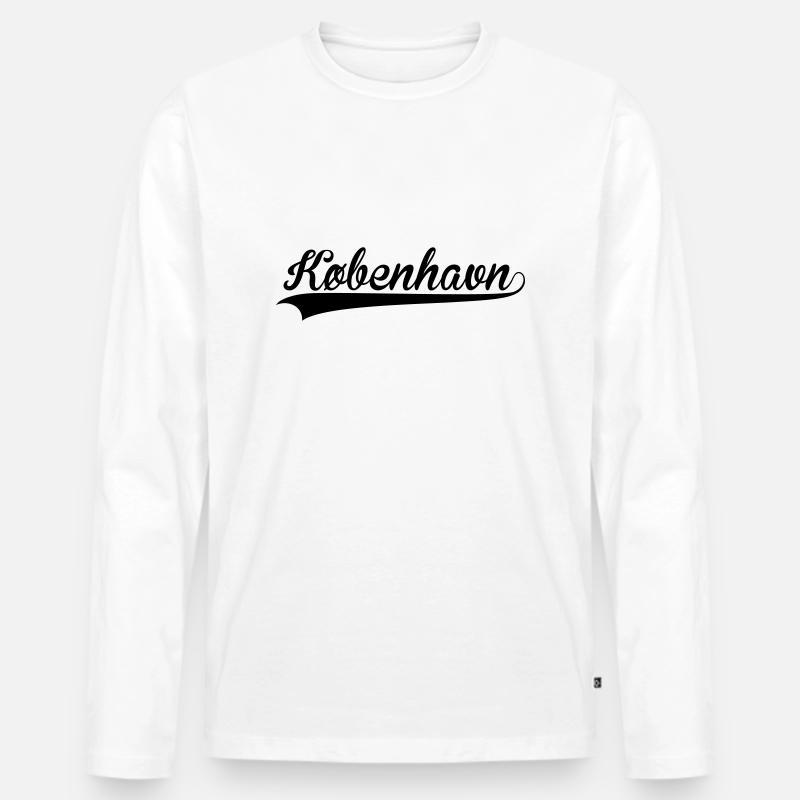 Kopenhagen - Männer Premium Bio Langarmshirt - Weiß
