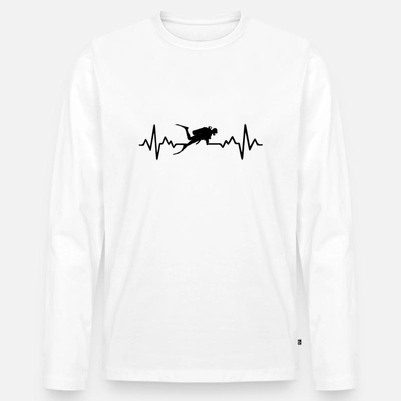 Diving Dive tauchen - Männer Premium Bio Langarmshirt - Weiß