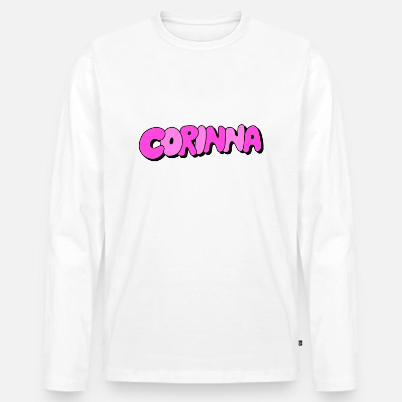 Corinna - Männer Premium Bio Langarmshirt - Weiß