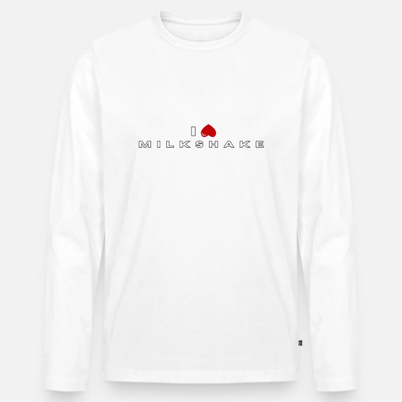 Ich hasse Milchshake - Männer Premium Bio Langarmshirt - Weiß