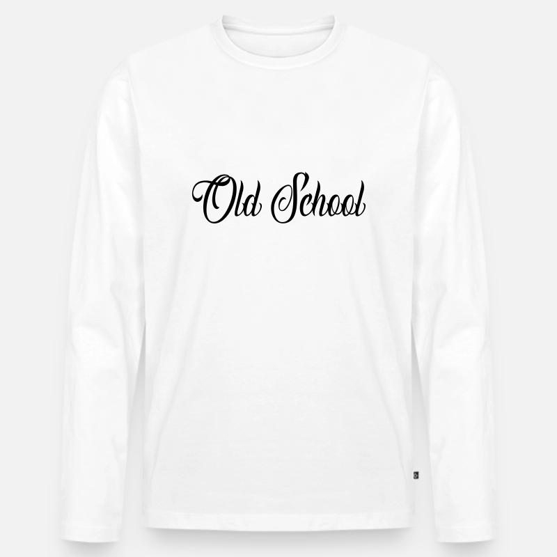 old school - Männer Premium Bio Langarmshirt - Weiß