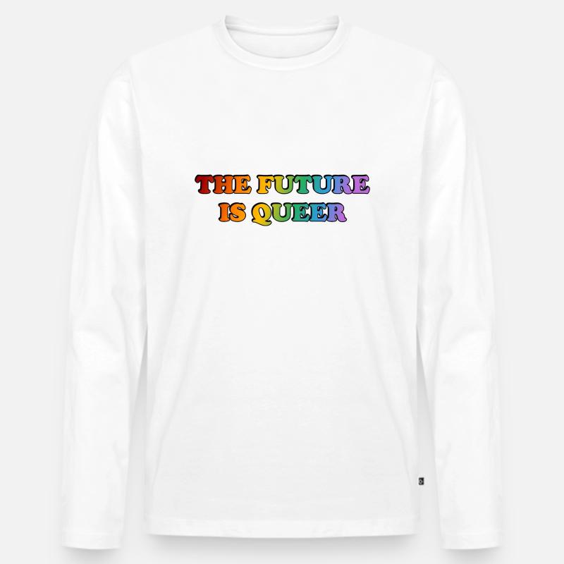 Die Zukunft ist queer - Männer Premium Bio Langarmshirt - Weiß
