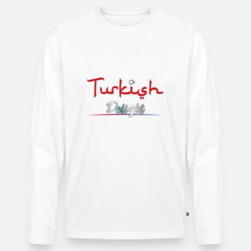 Turkish Delight - Männer Premium Bio Langarmshirt - Weiß