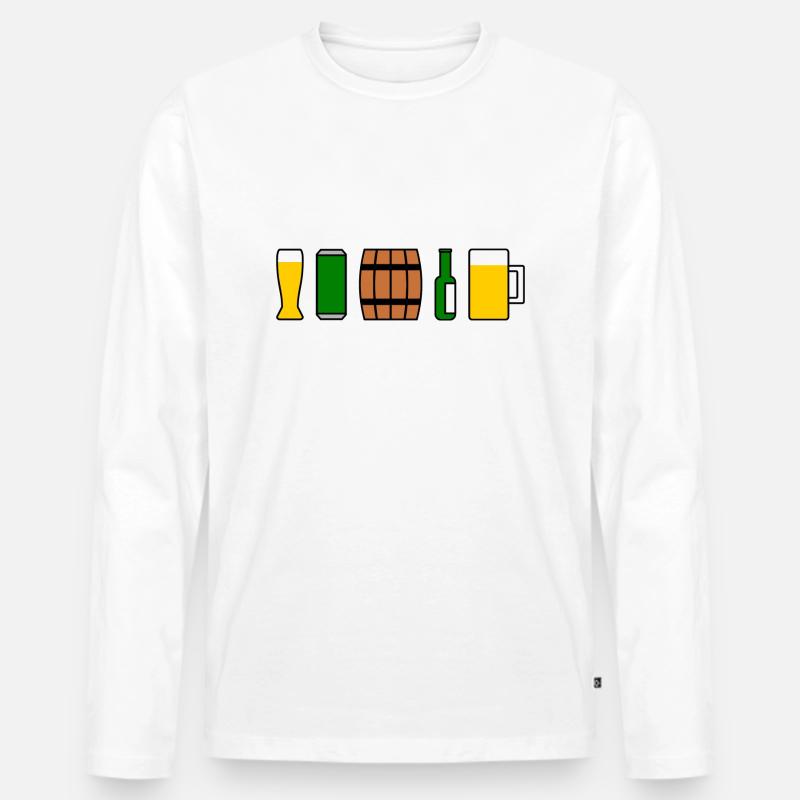 Bier - Männer Premium Bio Langarmshirt - Weiß
