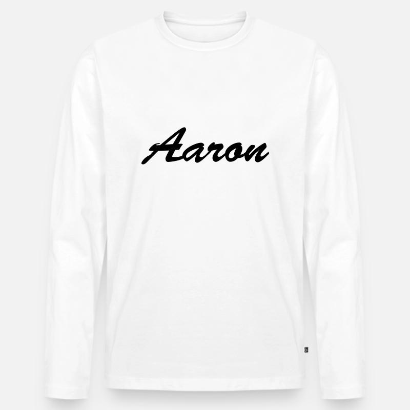 Aaron - Männer Premium Bio Langarmshirt - Weiß